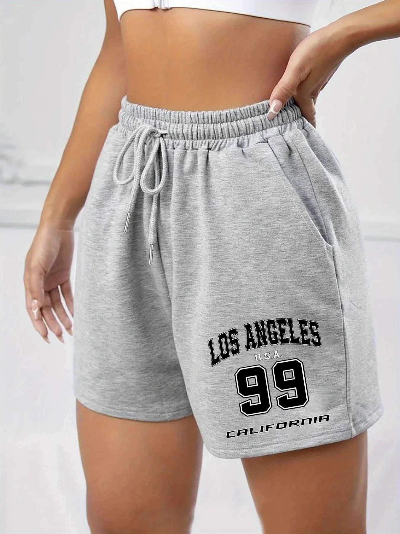 Ladies' Los Angeles 99 California Printed Casual Running Shorts for Sports and Leisure, Loose Fit, Comfortable Fit 1