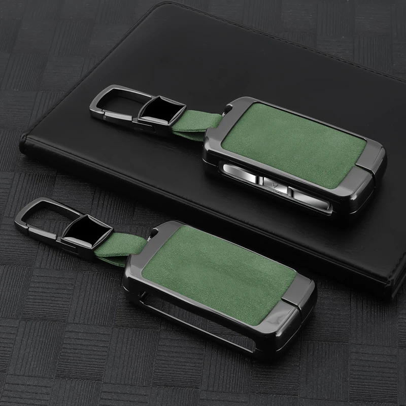 Pelle Scamosciata In Lega Di Zinco Per Volvo Xc60 Xc90 S90 S60 S40 V90 Polestar Ex40 Ex90 Smart Car Key Case Smart Remote Key Cover Fob Portachiavi