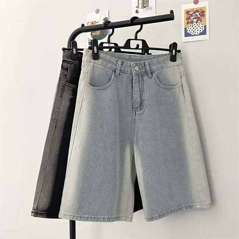 Floerns - Pantalones Cortos De Mezclilla De Cintura Alta Para Mujer