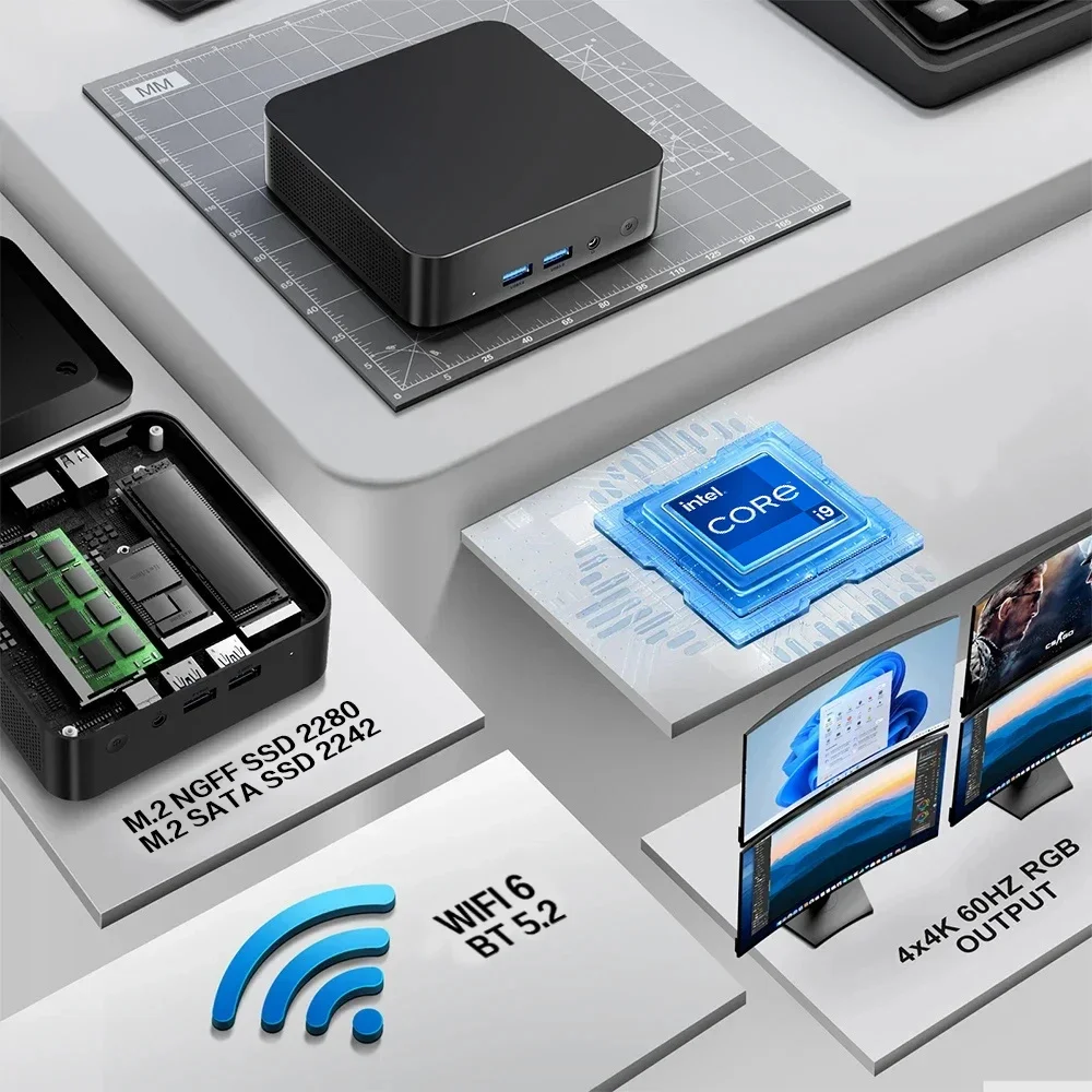 Mini PC Intel Core i9,16GB DDR4, 512GB,テラバイトSSD, 1000M