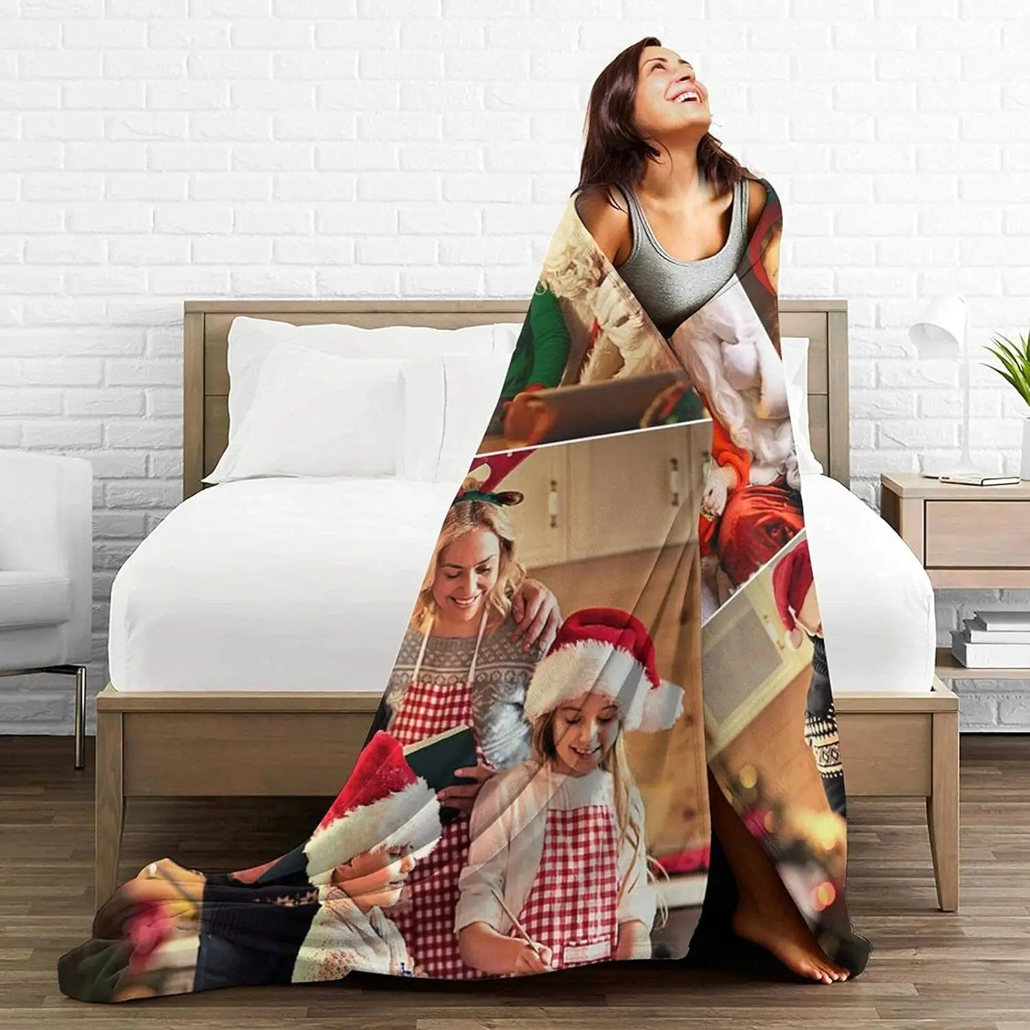Customized Blanket with Photo Text Customized Blanket Adult Children's Birthday Christmas Halloween Personalized Flannel Blanket 3