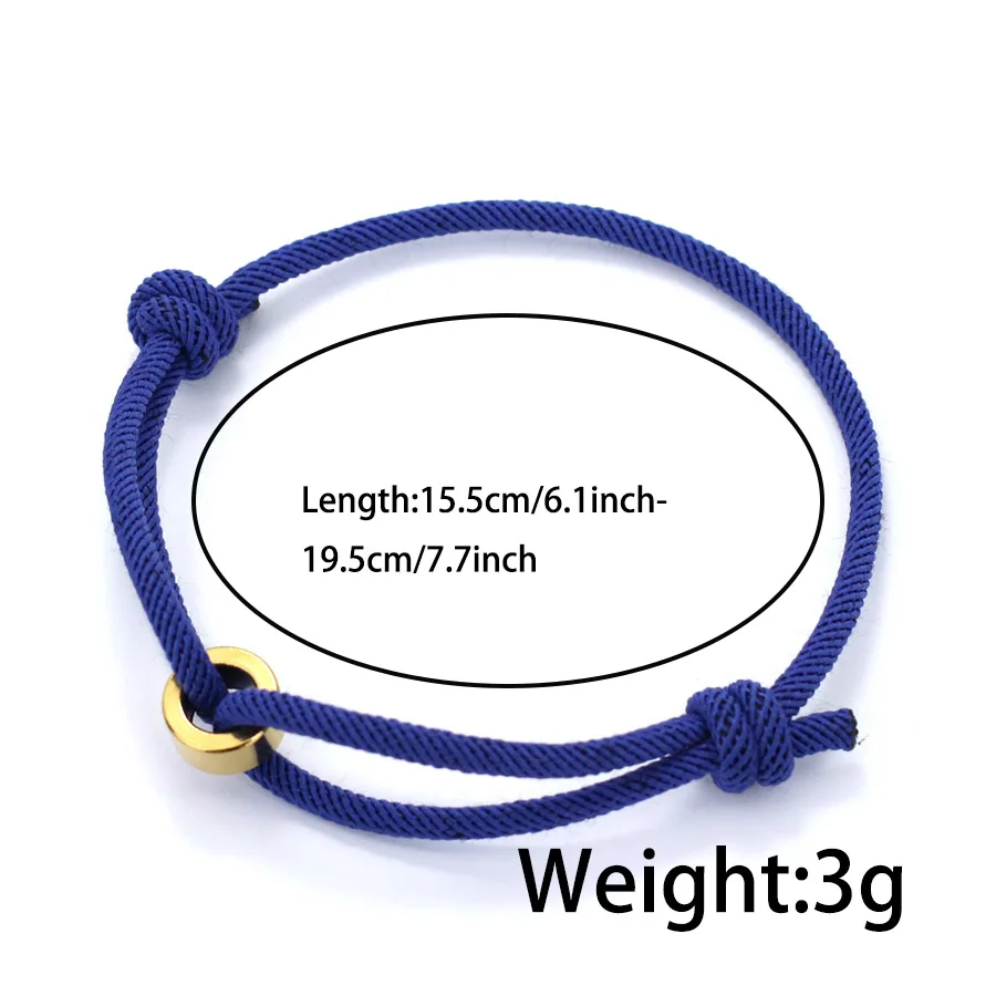 Stainless Steel Gold Color Thin Rope Bracelet for Men and Women