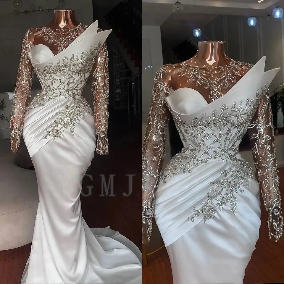 Satin African Wedding Dresses 2025 Luxury Bride Mermaid 1
