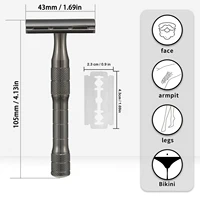 Reusable Safety Razor, Single Blade Razors for Men, with 10 Platinum Coated Double Edge Razor Blades, Beginner Friendly DE Razor 2