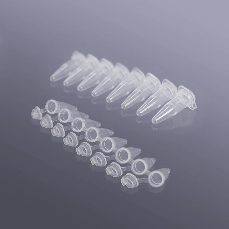 LABSELECT Eight row tubes with flat cover, Connected lid, 0.2ml PCR Tubes & Strips, 120 rows/carton, PST-0208-AFT-C