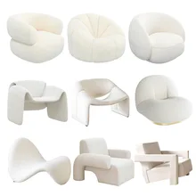 

Single Lamb-like Sofa Lazy Sofa Tatami Living Room Balcony Leisure Sofa Recliner INS Light Luxury Bedroom Chair Designer