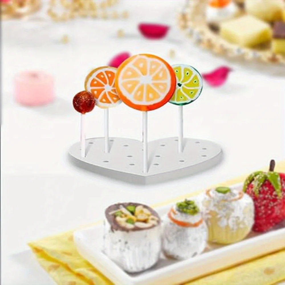 Acrylic heart-shaped lollipop Stand Display stand, perforated lollipop stand for parties, celebrations and events 5