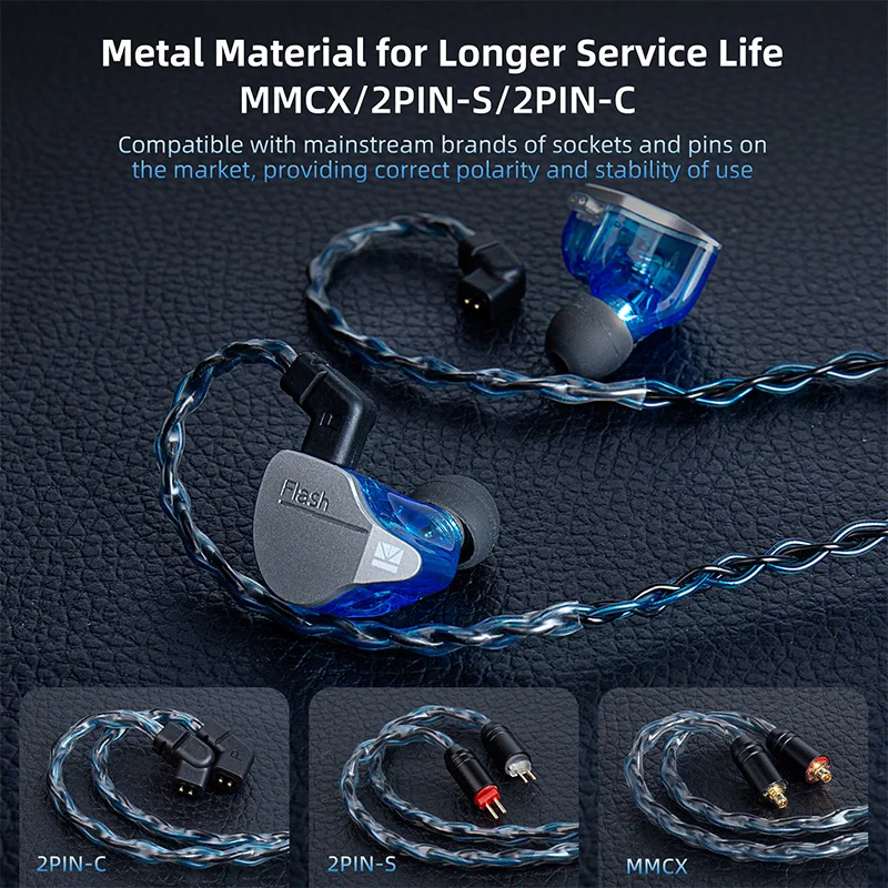 KBEAR ST12 Plus 2m 8 Core Silver-Plated Upgraded IEM Cable With