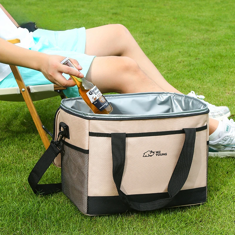 Oxford Fabric Thermal Bag for Outdoor Camping Large Capacity Waterproof Ice Cooler Picnic Bag