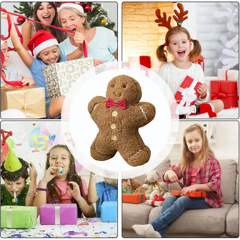 40cm Gingerbread Man Plush Pillow Cushion Gingerbread House Throw Pillow  Room Decor Plushies Children Birthday Christmas Gifts 5