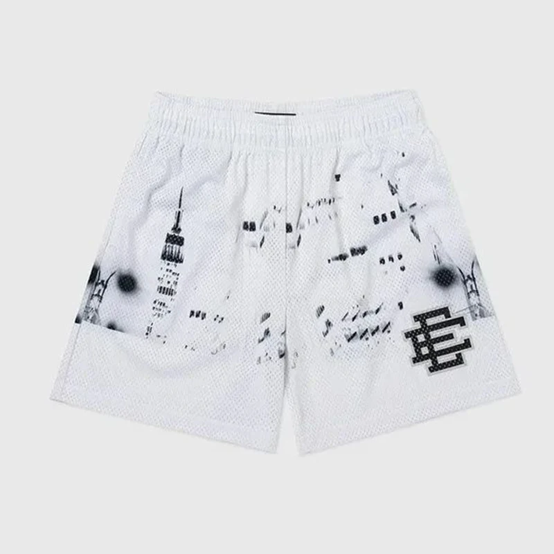 New Summer Eric Emanuel EE Basic Mesh Short Classic Floral Printed Gym Shorts Men's Gym Basketball Sports Beach Shorts 5