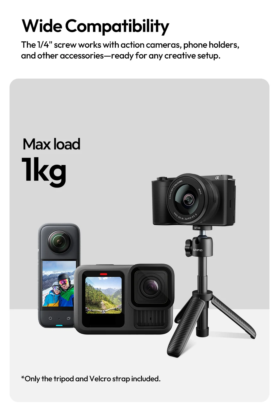 ClipMate Tripod Selfie Stick Desktop Tripod Hand-Held Tripod Stand for Smartphon