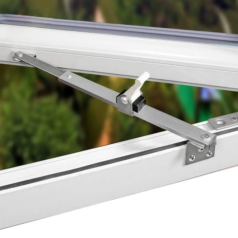 Silver Stainless Steel Practical Folding Angle Type Telescopic Window Restrictor for Doors / Windows