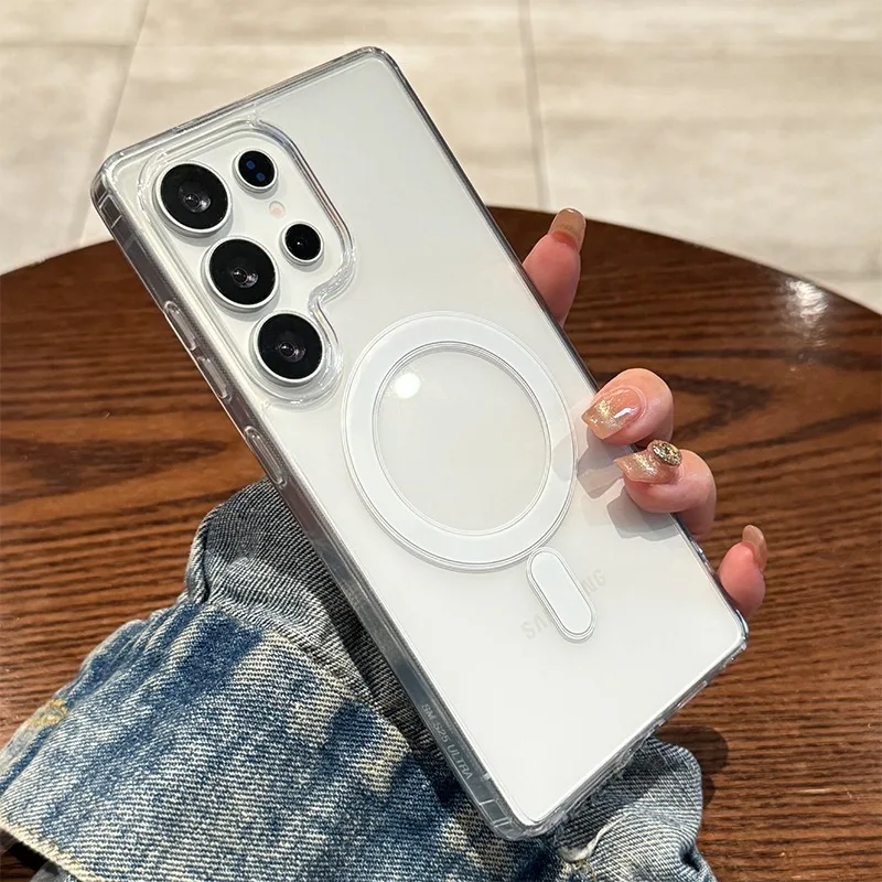 Magnetic Transparent Shockproof Phone Case with Magsafe Compatibility