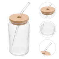 1 Pcs Disponible Mason Bocaux Café Tasse avec Pailles Couvercles Glacé Café Verres Boisson Jus Tasses pour Cocktail Whisky 2