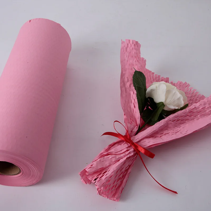 Kraft Paper with Honeycomb Design Stretch Material Colors Flower Gift Goods  Wrapping For Business Packing Cushioning Protection