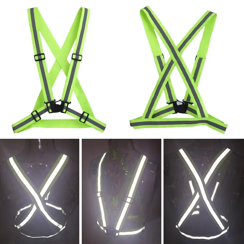 성인과 어린이에게 적합한 높은 가시성과 조절 가능한 안전 조끼를 갖춘 야간 달리기 안전 반사 조끼