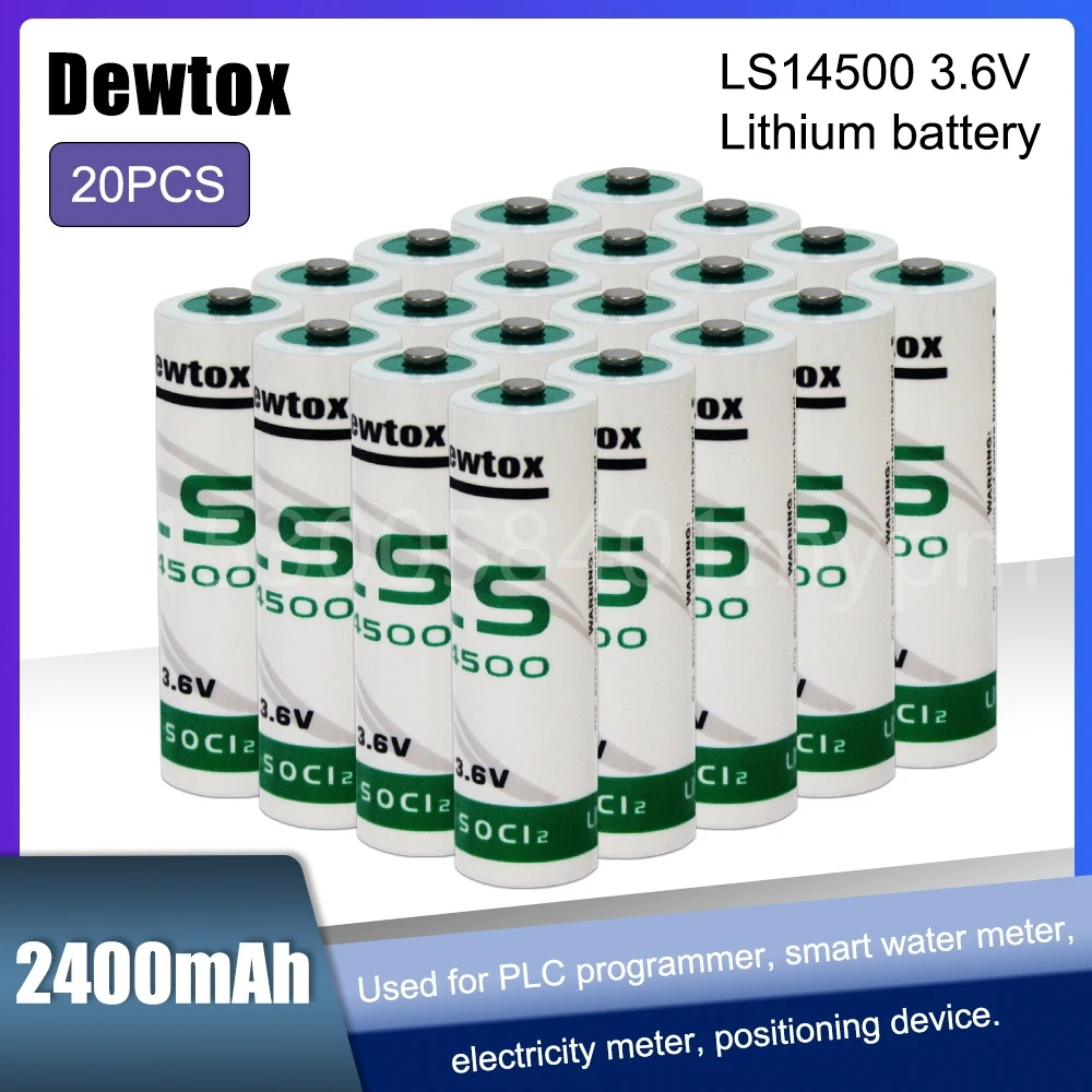

20 шт. оригинальный 3,6 В LS14500 ER14505 14500 TL5104 AA 2A 2400 мАч литиевая батарея для PLC запасного оборудования Первичная батарея