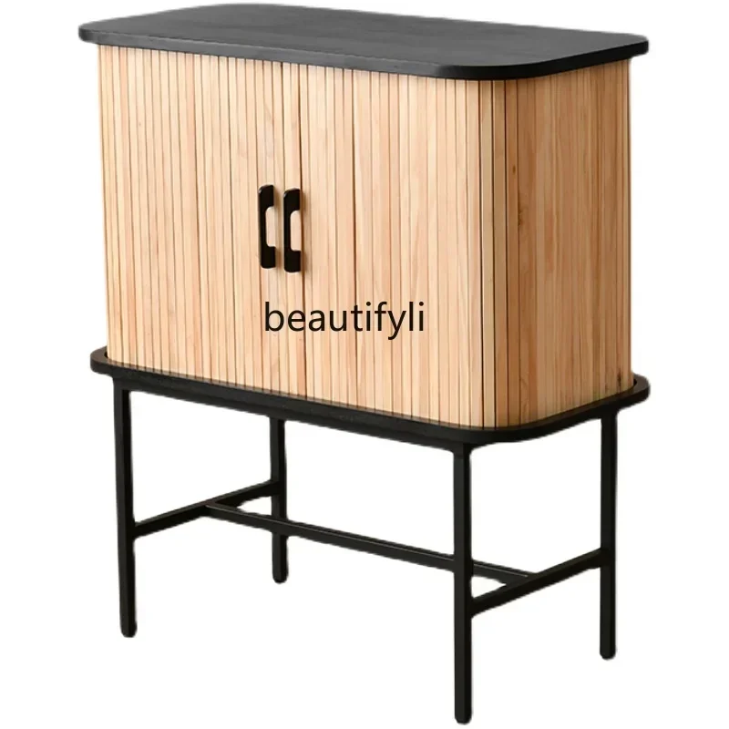 

Solid Wood Dining Side Tea Cabinet Simple Modern Small Apartment Entrance Locker TV Storage Side Cabinet furniture