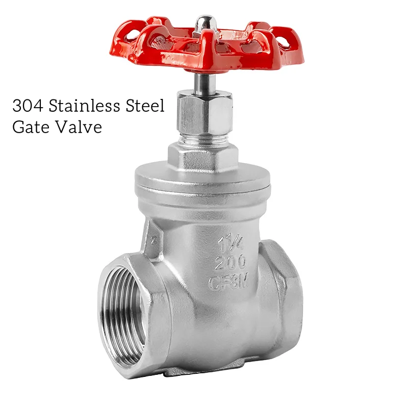 1/2" 3/4" 1" 1-1/4" BSP Female Thread 304 Stainless Steel Heavy Duty Gate Valve Rotary Sluice Valve with Wheel Handle