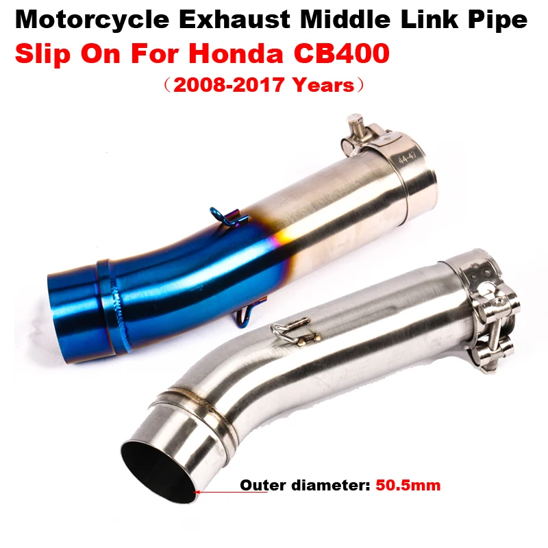 

Slip On For Honda CB400 Motorcycle Exhaust Modified Stainless Steel Connection Middle Link Pipe Without Muffler 2008 -2017 Years