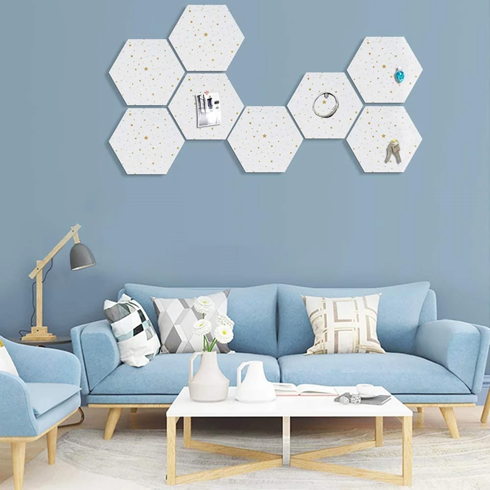 Bacheca In Feltro Quadrata 30x30 Cm – Adesiva Per Parete, Con Puntine E Velcro – Grigia, Per Ufficio, Casa E Scuola - 2