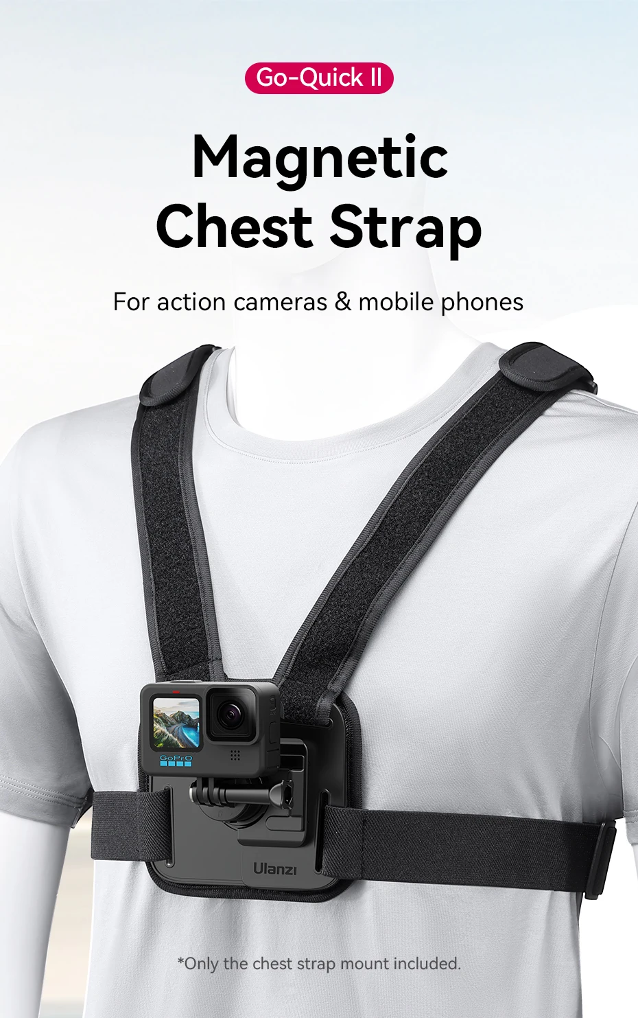 Ulanzi Go-Quick II Magnetic Chest Strap for Action Camera Mobile Phone 180° Tilt