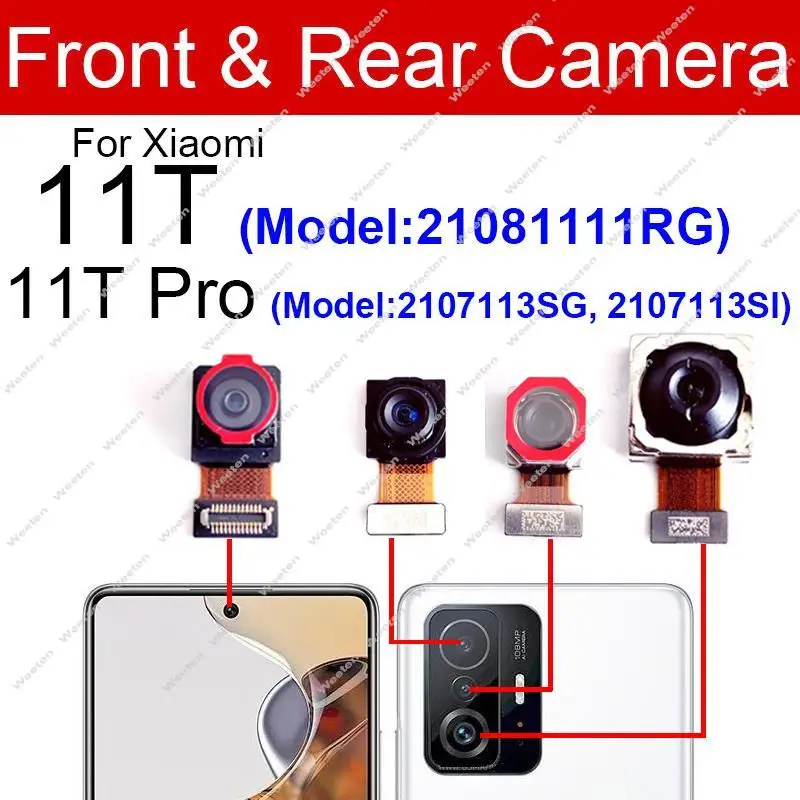 Front Back Main Camera For Xiaomi Mi 11T Mi 11T Pro Frontal Selfie