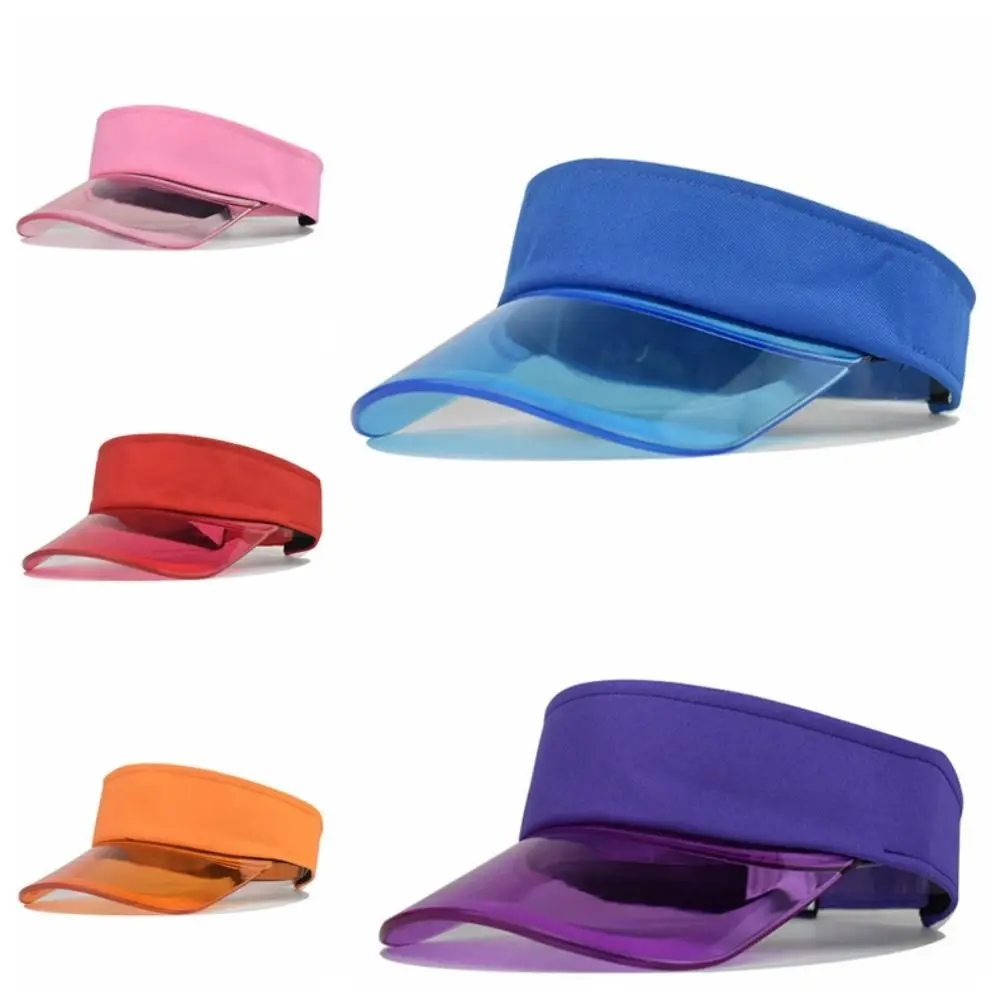 Fashion Adjustable Transparent Visor Caps Clear Brim Sun Visor Summer Sun Hats Topless Breathable Empty Top Hat Women Men baseball hat tennis caps golf hat outdoor cap