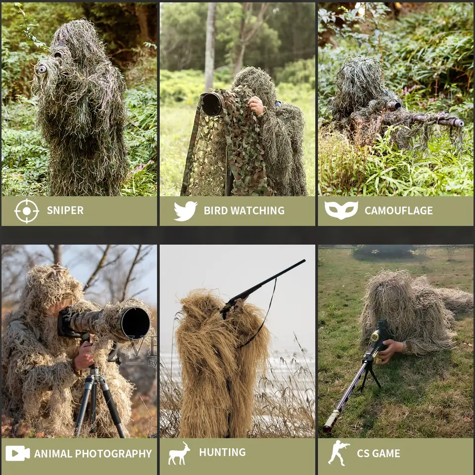 Ghillie Suit Ultimate 3D Camo Ghillie Suit In Woodland Camo - Made In Taiwan New Size S I55408836 Ghillie Suit Ultimate 3D Camo Ghillie Suit In Woodland Camo - Made In Taiwan New Size S I55408836