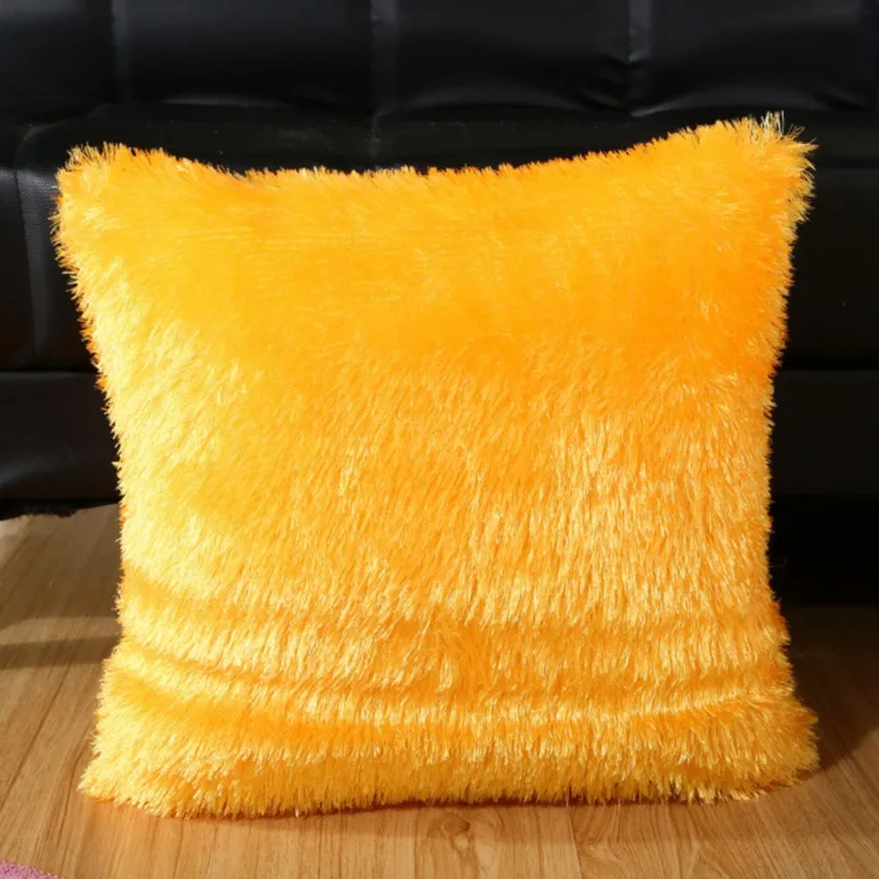 Description Picture 6 of itemSolid Soft Plush Faux Fur Cushion Covers Home Decorative Cushion Cover Throw Pillows For Sofa Car Chair Hotel Home Pillow Case