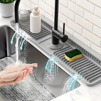 Kitchen Sink Splash Guard with 7° Slope Design,Quick Drain, Snap-On Fixation,Splash Catcher for Kitchen & Bathroom Countertops 4