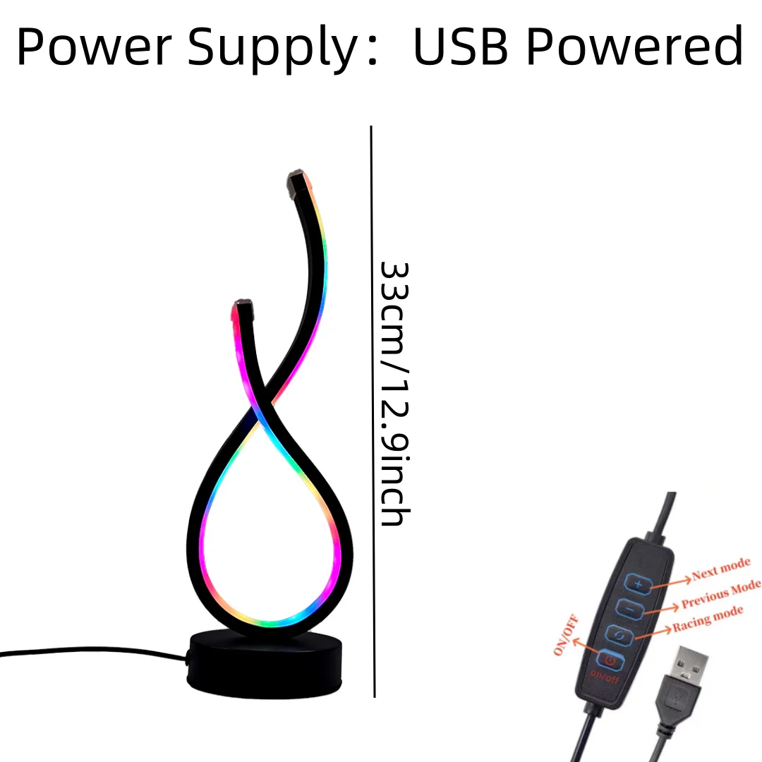 Modern Nordic - Style LOVE - Shaped Table Lamp. It Is USB - Powered and Features Multiple Color Changes. Suitable for Various Ro