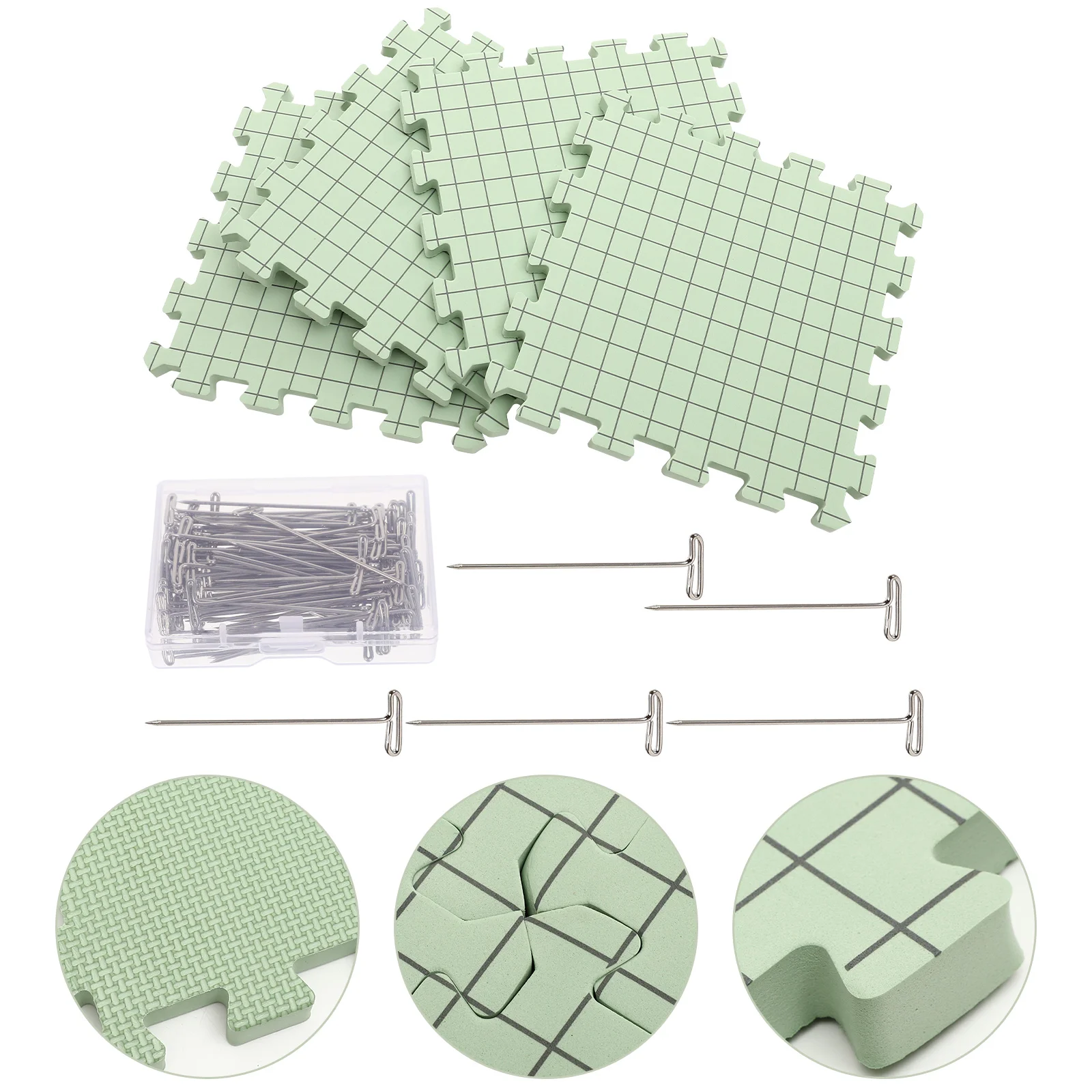 

1 Set Crochet Blocking Board Foams Blocking Boards Knitting Blocking Mat with Metal Fixing Pin