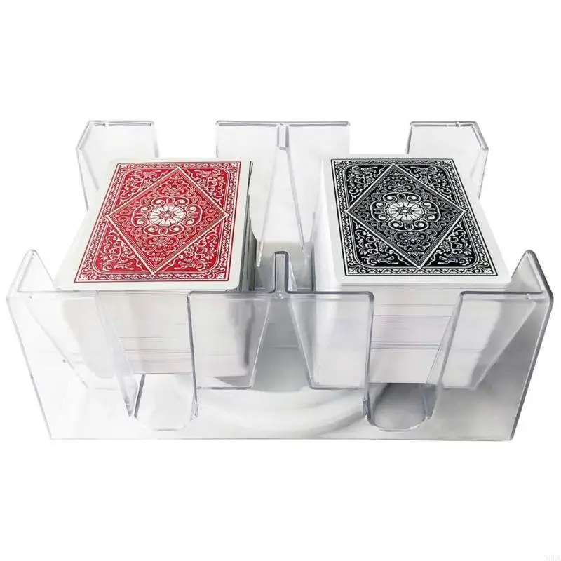 Game Card Stand N0HA 2/6 Deck Transparent Card Box PC Playing Card Stand with Rotating Tray