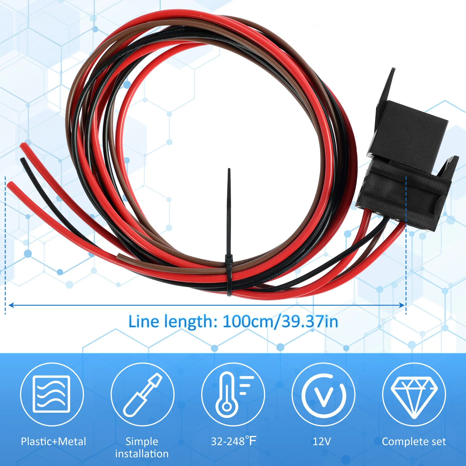 Electric Radiator Fan Thermostat Controller Kit 12V