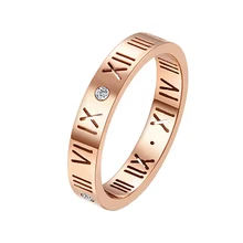  Three Layers Roman Numerals Ring for Women Luxury Stainless Steel Rotatable Crystal Finger Rings Female Wedding Trendy Jewelry 