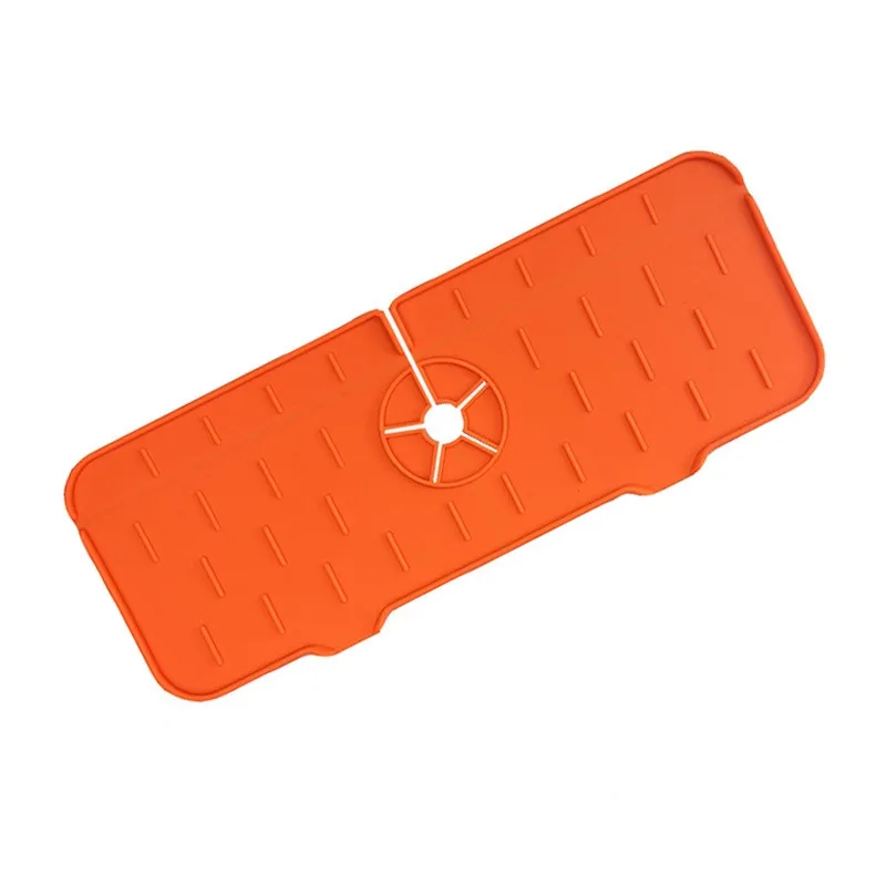 Silicone Kitchen Faucet Mat For Sink Sponge Drain Rack Foldable Sink Mat Faucet Splash Catcher Bathroom Countertop Protector Mat 4