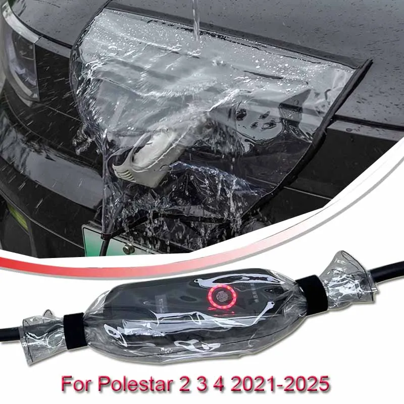 Per Polestar 2 3 4 2021-2025 Car New Energy Charging Port Copertura Antipioggia Antipioggia Antipolvere Auto Ev Charger Gun Protect Electric