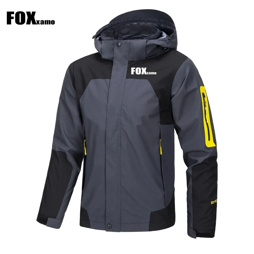 FOX Xamo 남성용 후드 비옷, 방풍 방수 사이클링 MTB 자전거 재킷, 야외 사이클 바람막이 자전거 의류 코트