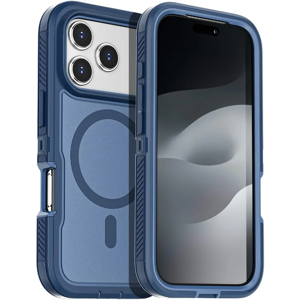 Heavy Duty Armor Magnetic Case - Anti-Slip, Wireless Charging Compatible, Full Protection Cover