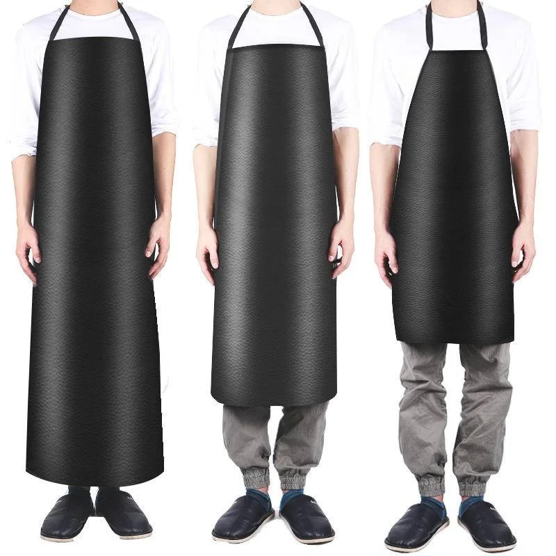 Waterproof PU Leather Apron Anti fouling Oil proof Restaurant Cooking