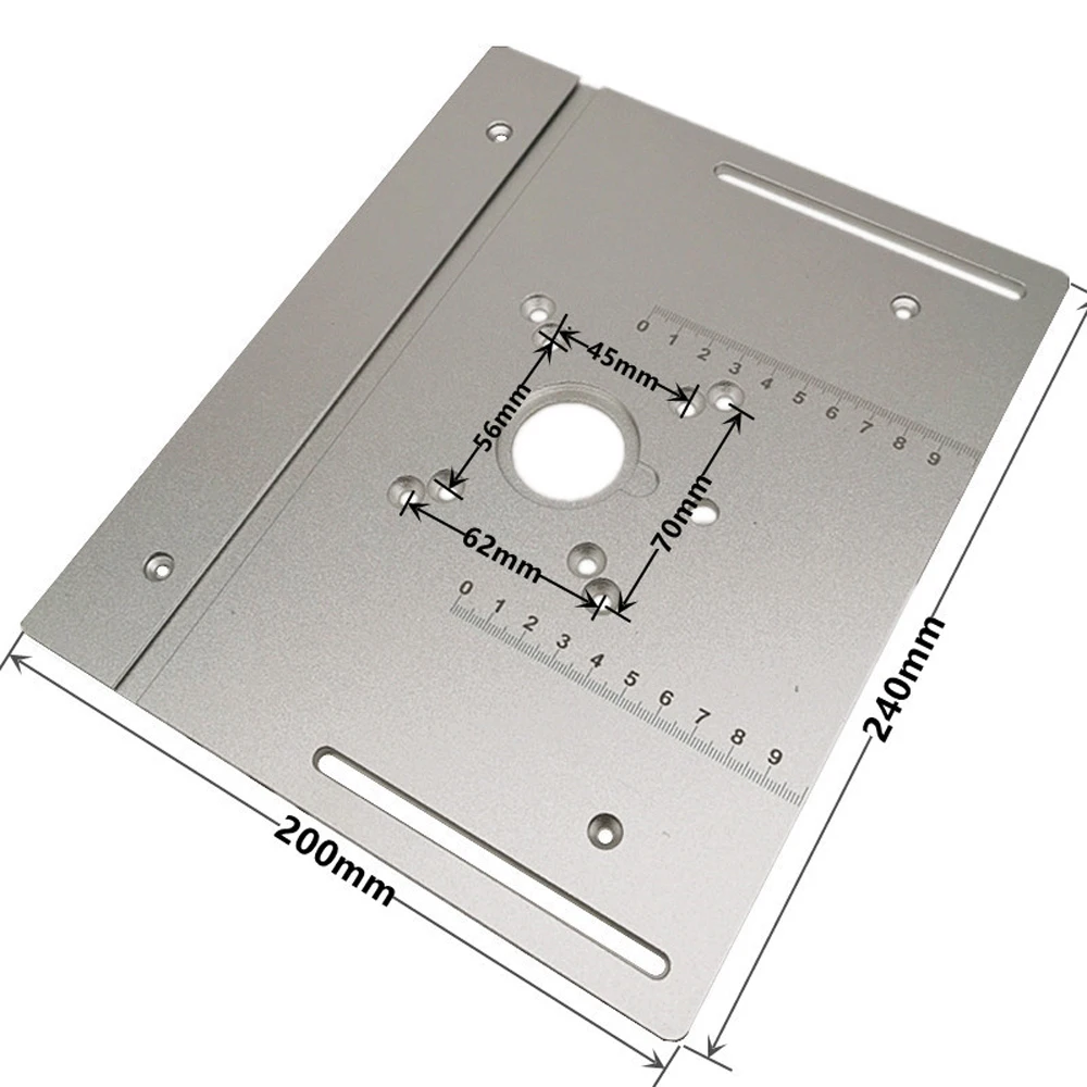 Router Insert Plate Router Plate Router Table Insert Plate Aluminum Alloy Wood Milling Flip Board Trimming Machine Engraving Auxiliary Tool Table Saw Woodworking