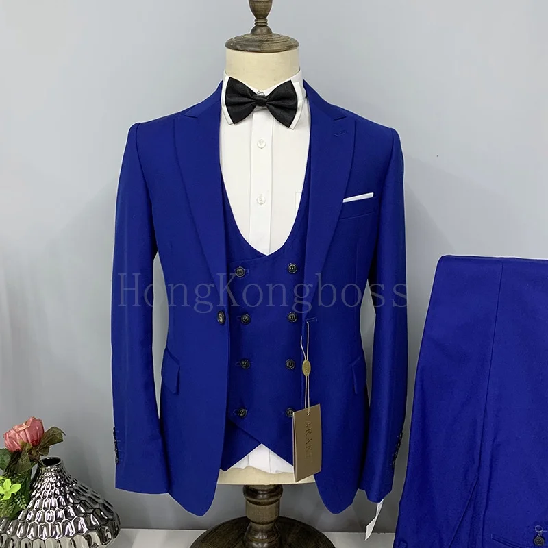 (coat+vest+pants) Advanced men's suit, solid color men's suit, business suit set, wedding men's suit set, business suit