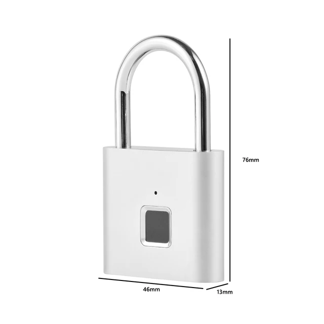 Electronic Semiconductor Fingerprint Lock Smart Door Lock Rechargeable Security Padlock for Dormitory Home 6