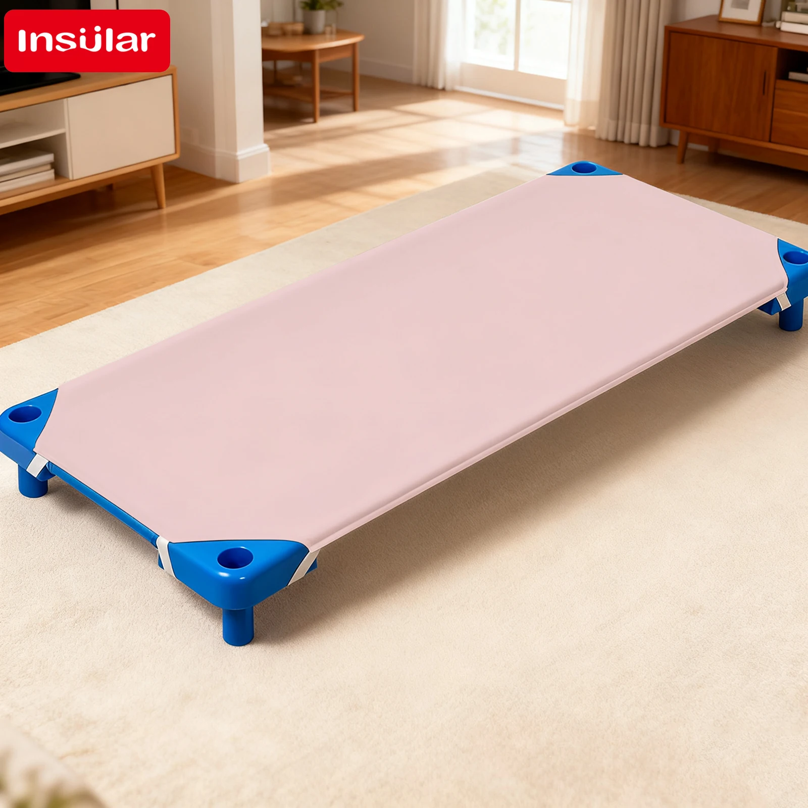 Lenzuolo per bambini traspirante Copriletto per pisolino con angoli per asilo con elastici a 4 angoli e cordino di serraggio 51x23 pollici Kids Be - immagine 4