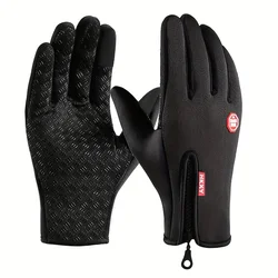 Unisex Touchscreen Winter Gloves - Warm, Windproof, Non-Slip - M (Black)