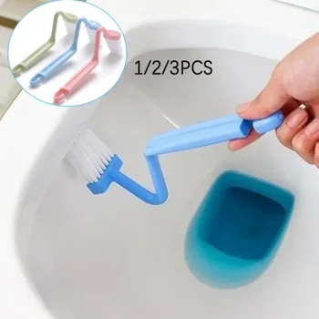 1/2/3 pezzi scopino per WC curvo manico lungo spazzole per pulizia WC strumenti per la pulizia profonda della casa accessori per il bagno 1