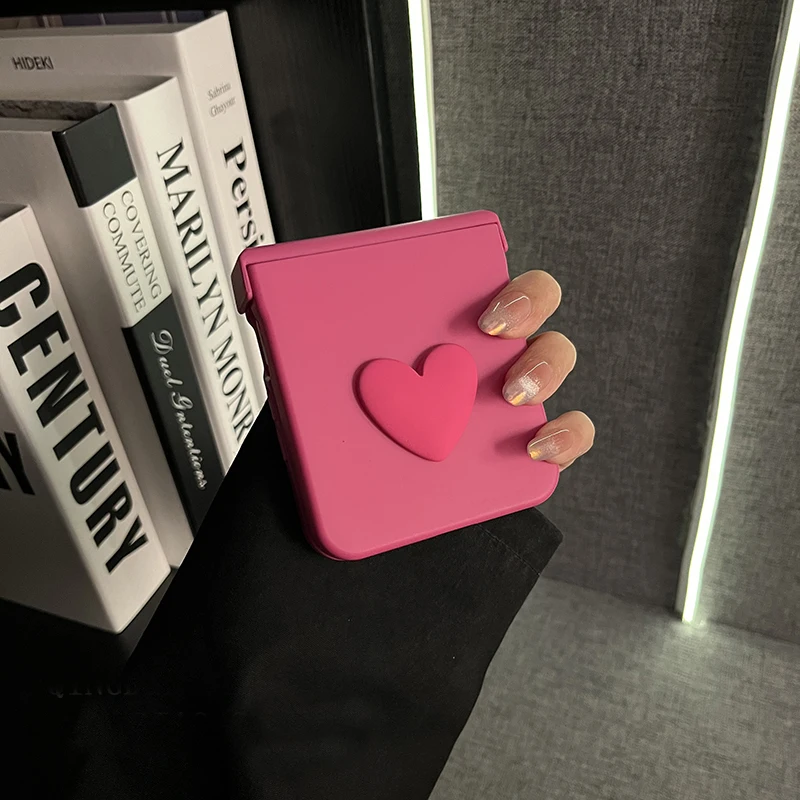 Chic 3D Love Heart Solid Color Phone Case Cover