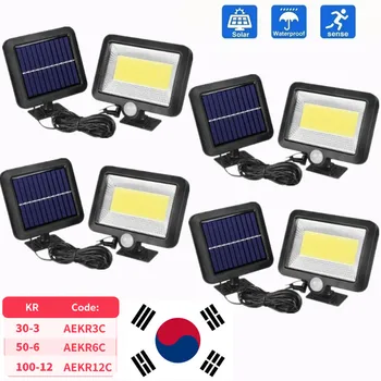 COB LED 태양광 조명 야외 PIR 모션 센서 방수 벽 비상 거리 보안 램프, 정원 장식